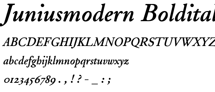 JuniusModern BoldItalic font
